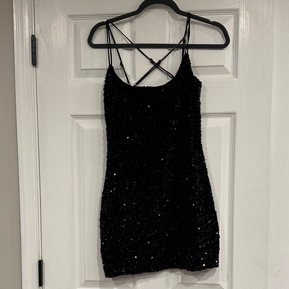 Lucy in the Sky Black Sequin Mini Dress